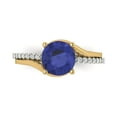 thumbnail image 1 of Solitaire with Accents Engagement Ring for Women - 1.71ct Simulated Tanzanite in 18K White/Yellow Gold Promise Ring, 1 of 6