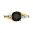 thumbnail image 1 of Solitaire with Accents Engagement Ring for Women - 1.71ct Natural Onyx in 18K White/Yellow Gold Promise Ring, 1 of 6