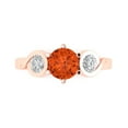 thumbnail image 1 of Three-Stone Engagement Ring for Women - 1.72ct Simulated Red Diamond in 14K Rose Gold Promise Ring, 1 of 8