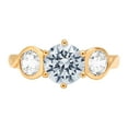 thumbnail image 1 of 1.72 ct Round Cut Natural Aquamarine 3 Stone 14K Yellow Gold Womens Engagement Ring, 1 of 5