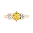 thumbnail image 1 of Clara Pucci 14K Rose Gold 1.72ct Citrine Three-Stone Ring for Women, 1 of 8