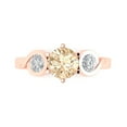 thumbnail image 1 of Clara Pucci 14K Rose Gold Solid Gold Morganite Three-Stone Anniversary Ring for Women - 1.72 cttw Round Cut, 1 of 8