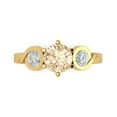thumbnail image 1 of 1.72 ctw 3 Stone Anniversary Ring for Women | Round Cut Natural Morganite | Hyperallergenic Solid 18K Yellow Gold, 1 of 5