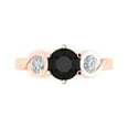 thumbnail image 1 of 1.72 ctw 3 Stone Anniversary Ring for Women | Round Cut Natural Onyx | Hyperallergenic Solid 18K Rose Gold, 1 of 5