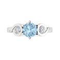 thumbnail image 1 of 1.72 ct Round Cut Natural Swiss Blue Topaz 3 Stone 18K White Gold Womens Engagement Ring, 1 of 5