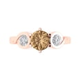 thumbnail image 1 of 1.72 ct Round Cut Simulated Champagne Diamond Three-Stone Engagement Ring for Women in 18K Rose Gold, 1 of 5
