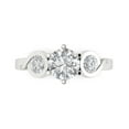 thumbnail image 1 of 1.72 ct Round Cut Simulated Diamond Three-Stone Engagement Ring for Women in 18K White Gold, 1 of 5