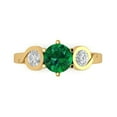 thumbnail image 1 of Clara Pucci 14K Yellow Gold 1.72ct Emerald Three-Stone Ring for Women, 1 of 8