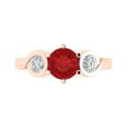 thumbnail image 1 of 1.72 ct Round Cut Simulated Pink Tourmaline 3 Stone 18K Rose Gold Womens Engagement Ring, 1 of 5