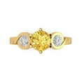 thumbnail image 1 of Clara Pucci 14K Yellow Gold Solid Gold Yellow Three-Stone Anniversary Ring for Women - 1.72 cttw Round Cut, 1 of 8
