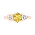 thumbnail image 1 of Clara Pucci 14K Rose Gold 1.72ct Yellow Three-Stone Ring for Women, 1 of 8