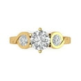 thumbnail image 1 of 1.72 ctw 3 Stone Anniversary Ring for Women | Round Cut White Sapphire | Hyperallergenic Solid 18K Yellow Gold, 1 of 5