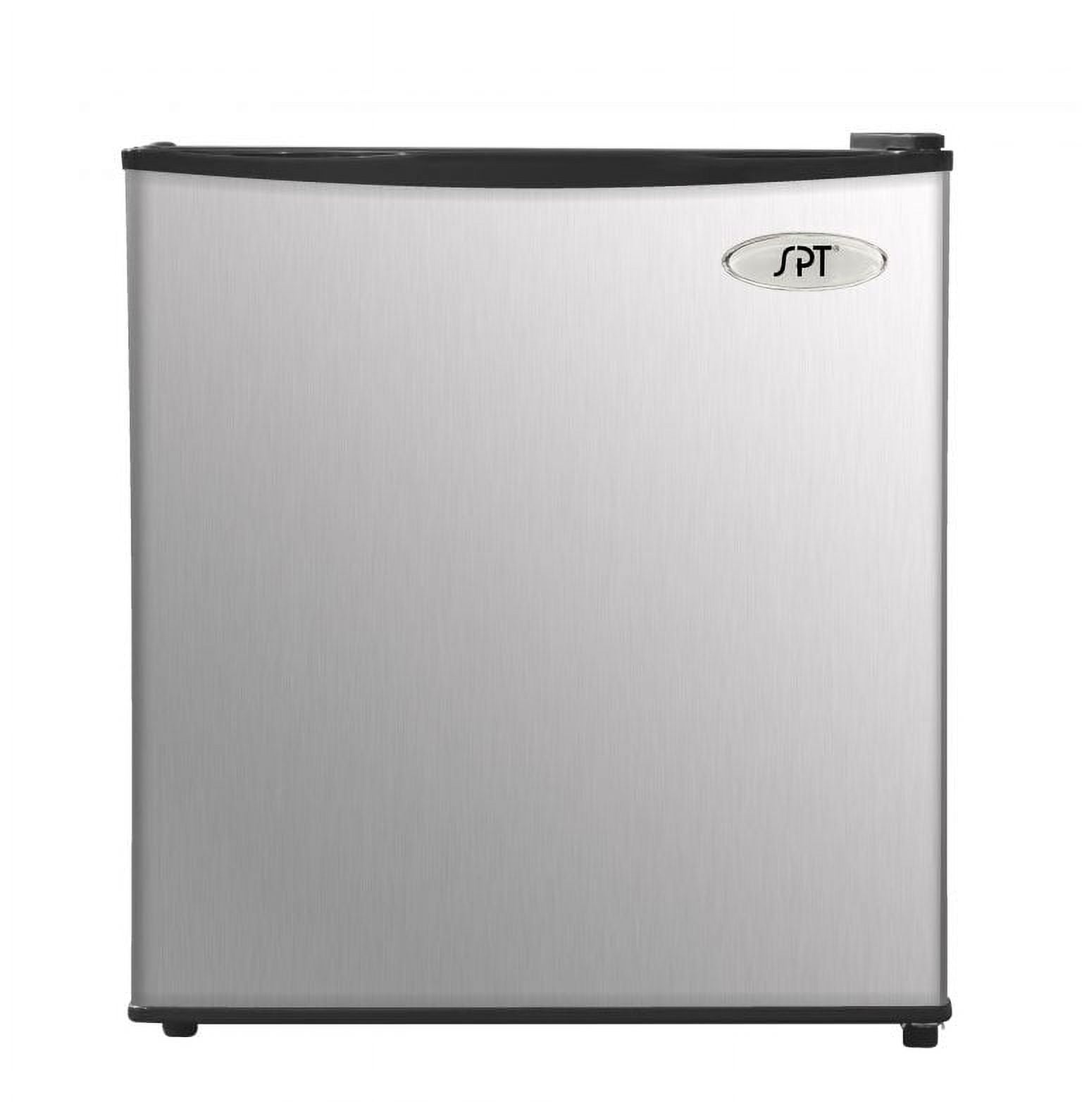 Compact Black and Stainless Steel Mini Fridge with Freezer