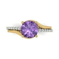 thumbnail image 1 of Solitaire with Accents Engagement Ring for Women - 1.71ct Simulated Alexandrite in 14K White/Yellow Gold Promise Ring, 1 of 6
