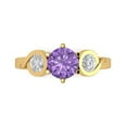 thumbnail image 1 of Three-Stone Engagement Ring for Women - 1.72ct Simulated Alexandrite in 14K Yellow Gold Promise Ring, 1 of 6