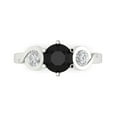thumbnail image 1 of Clara Pucci 14K White Gold 1.72ct Onyx Three-Stone Ring for Women, 1 of 8