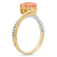 thumbnail image 1 of 1.71 ct Round Cut Simulated Red Diamond Solitaire with Accents Engagement Ring for Women in 18K White/Yellow Gold, 1 of 2