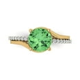 thumbnail image 1 of Solitaire with Accents Engagement Ring for Women - 1.71ct Simulated Green Diamond in 14K White/Yellow Gold Promise Ring, 1 of 5