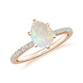 thumbnail image 1 of 1.74 CT Opal Moissanite Ring Side Stone Engagement Ring in Sterling Silver/ Rose Gold Plated Pear Shaped October Birthstone Wedding Ring, Birthday, Anniversary Jewelry, Ring Size 9, 1 of 4