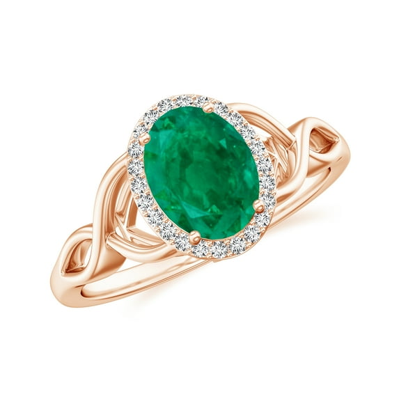 1.74 CT Oval Shaped Vintage Moissanite Emerald Halo Engagement Ring in Sterling Silver/ Rose Gold Plated Engraved Promise Wedding Band Ring May Birthstone Jewelry, Ring Size 6