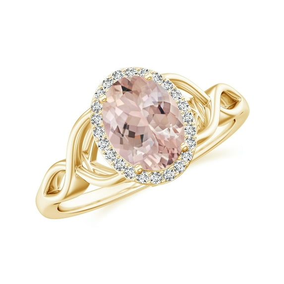 1.74 CT Oval Shaped Vintage Moissanite Morganite Engagement Ring in Sterling Silver/ Yellow Gold Plated Engraved Promise Wedding Band Ring Birthstone Jewelry, Ring Size 8