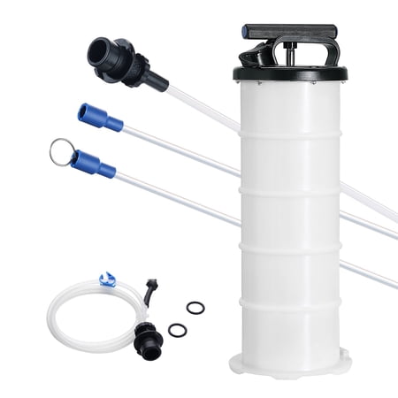 1.74-Gallon Manual Fluid Extractor, Hand-Operated Oil Changer Vacuum Pump with Dipstick, Hose for Automotive Fluid Evacuation
