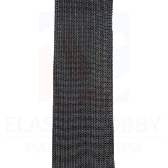 1.75" (44mm) Heavy Black Knitted Elastic - US Made - 50 yards