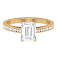 thumbnail image 1 of Rosec Jewels Certified Moissanite Emerald Cut Engagement Ring 2 Carat - D-VS1 Quality Moissanite Solitaire Ring, 10K Yellow Gold, US 6.50, 1 of 8