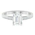 thumbnail image 1 of Rosec Jewels Certified Moissanite Emerald Cut Engagement Ring 2 Carat - D-VS1 Quality Moissanite Solitaire Ring, 14K White Gold, US 6.00, 1 of 7