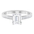 thumbnail image 1 of Rosec Jewels Certified Moissanite Emerald Cut Engagement Ring 2 Carat - D-VS1 Quality Moissanite Solitaire Ring, 14K White Gold, US 8.00, 1 of 7