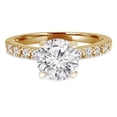 thumbnail image 1 of 1.75 CTW Round Diamond Solitaire with Accents Engagement Ring in 14K Yellow Gold - Size 7.5, 1 of 1