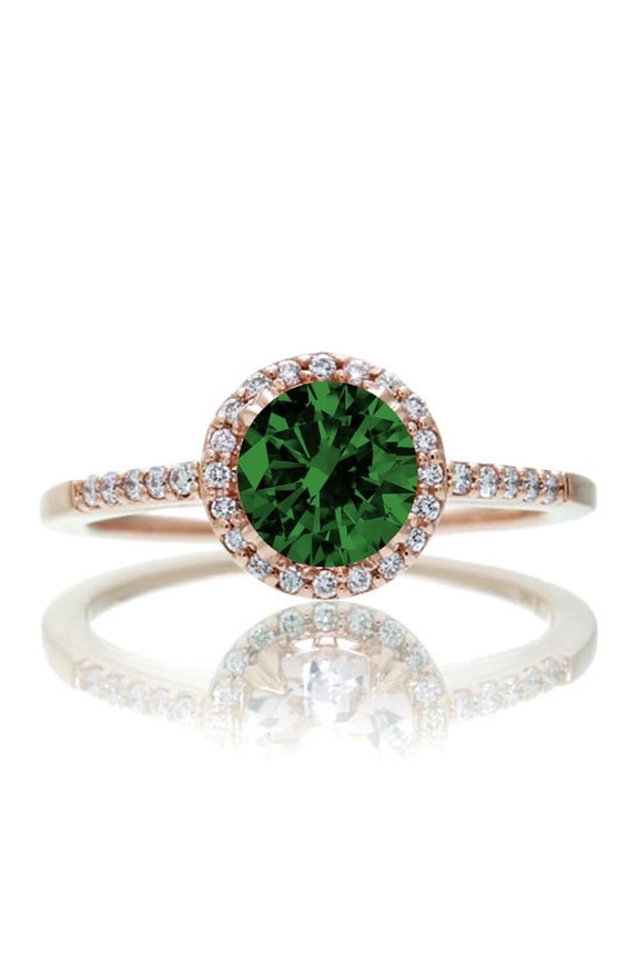 1.75 Carat 6mm Round Cut Classic And Moissanite Diamond Vintage Engagement Ring on 10k Rose Gold