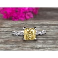 thumbnail image 1 of 1.75 Carat Classic 6mm Princess Cut Champagne Diamond Moissanite Engagement Ring on 10k White Gold, 1 of 5