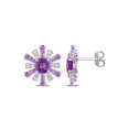 thumbnail image 1 of 1.75 Carat (Ctw) African Amethyst & White Topaz Starburst Earrings in Sterling Silver, 1 of 3