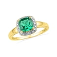 thumbnail image 1 of 1.75 Carat (Ctw) Lab-Created Princess Cut Emerald Ring in 10K Yellow Gold, 1 of 2