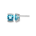 thumbnail image 1 of 1.75 Carat (Ctw) Natural Blue Topaz Earrings in 14K White Gold with Accent Diamonds, 1 of 4