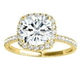 thumbnail image 1 of 1.75 Carat Halo Moissanite & Natural Diamond Engagement Ring In 14K Yellow Gold In Ring Size 6, 1 of 6