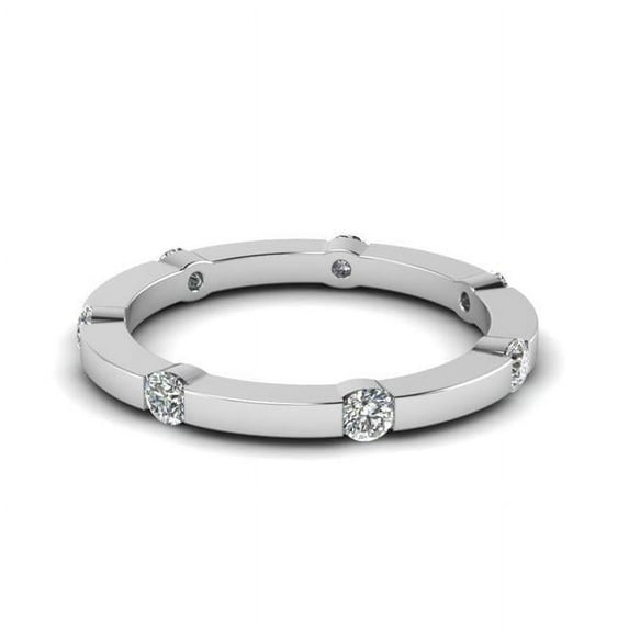 1.75 Carat Ladies Bezel Set Round Diamond Band - 14K White Gold