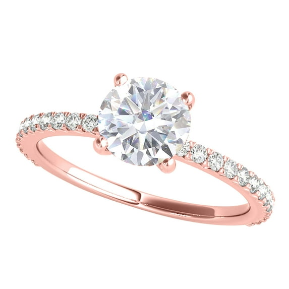 Mauli Jewels 1.75 Ct Halo Moissanite and Diamond Engagement Ring in 14K Gold, 4-Prong Setting, Perfect as Wedding or Promise Ring