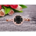 thumbnail image 1 of 1.75 Carat Round Cut Gemstone Black Diamond Moissanite Engagemrnt Ring On 10k Rose Gold, 1 of 6