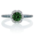 thumbnail image 1 of 1.75 Carat Unique Flower Halo 6mm Round Cut And Moissanite Diamond Engagement Ring On 10K White Gold, Promise Ring, Anniversary Ring, 1 of 2