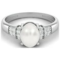 thumbnail image 1 of 1.75 Ct Oval Pearl Gemstone 925 Sterling Silver Valentines Day Gifts Ring Dainty Side Stone Valentines Day Gifts Ring For Women, 1 of 3
