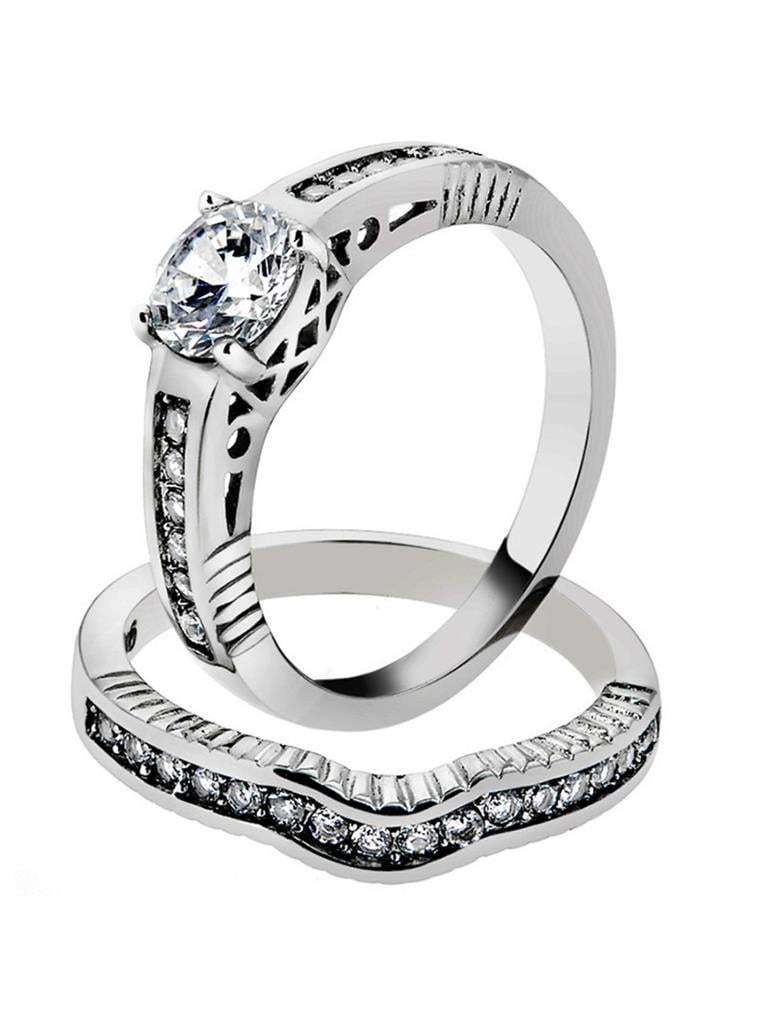 Sterling Silver Cubic Zirconia 3mm Round Eternity Wedding Band Ring For Women - Size 6, Sparkling Stackable Band - View #10