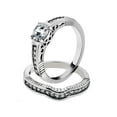 thumbnail image 1 of 1.75 Ct Round Cut Cubic Zirconia Stainless Steel Wedding Ring Set Womens Size 6, 1 of 6