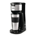 1.75Cup 2in1 Black 1Touch Single Serve Travel Coffee Maker with LED