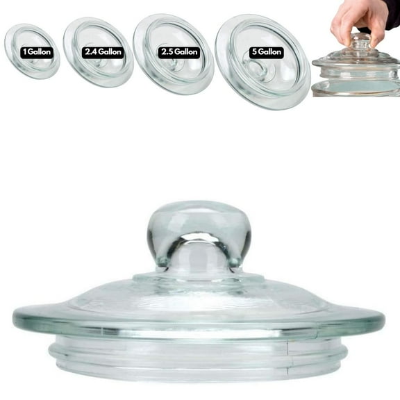 1.75 Gallon Replacement Glass Lid for Glass Beverage Dispenser, Glass Beverage Dispenser Lid For Iced Beverage Dispensers, Cookie Wedding Candy Jar