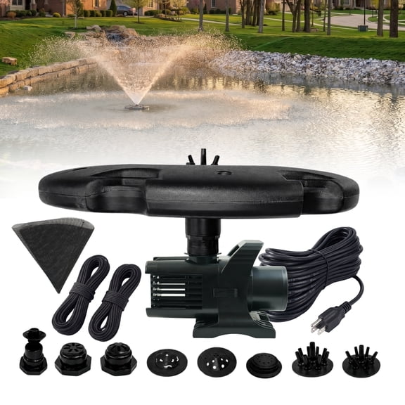 Half Off Ponds Floating Fountain, 1.75 HP, 14800 GPH, 100 ft Cord, 11 Patterns