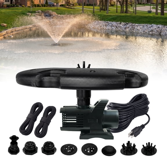 Half Off Ponds Floating Fountain, 1.75 HP, 14800 GPH, 200 ft Cord, 11 Patterns