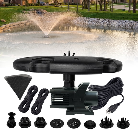 Half Off Ponds Floating Fountain, 1.75 HP, 14800 GPH, 200 ft Cord, 11 Patterns