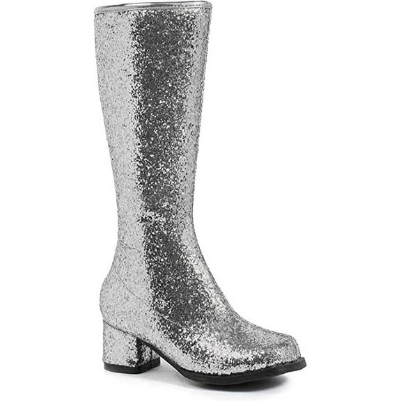 Ellie Shoes Silver Glitter Gogo Boots for Kids, Girls size 2-3